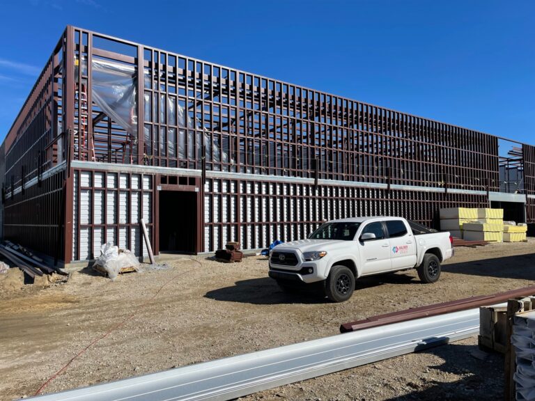 outside of a house being built