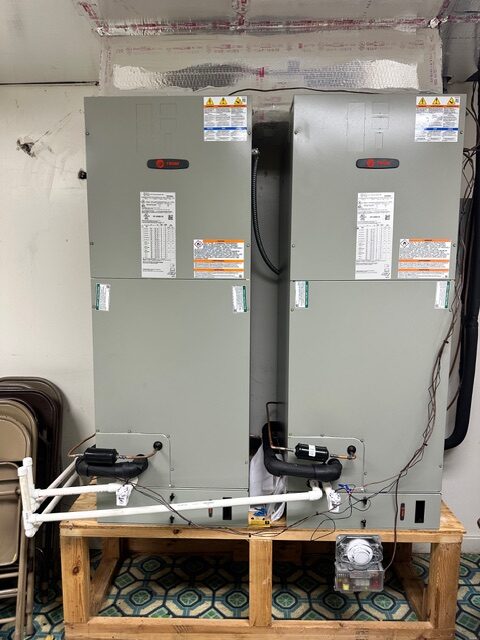 Indoor mechanical equipment mounted on a wall